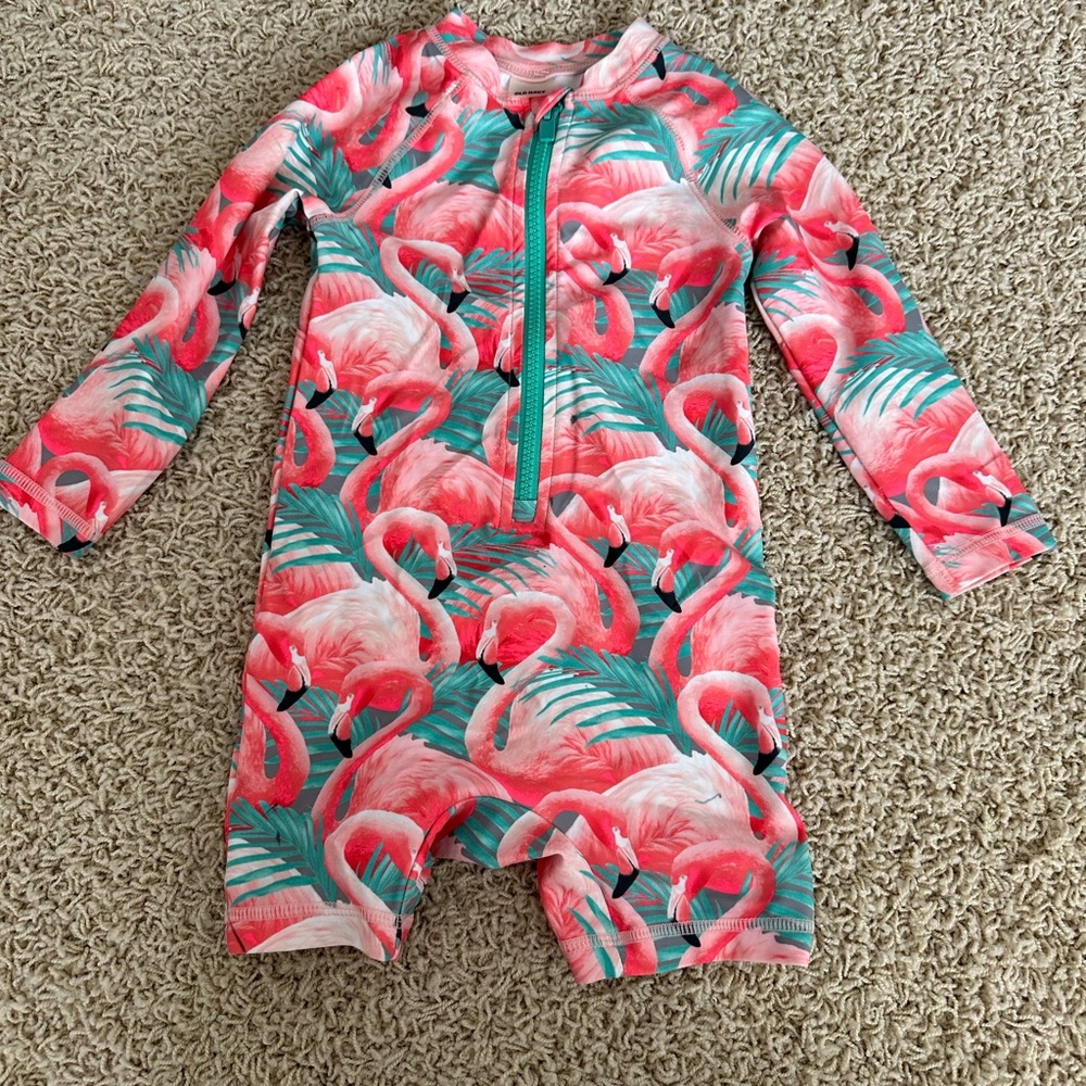 Old Navy Flamingo Rashguard swimsuit